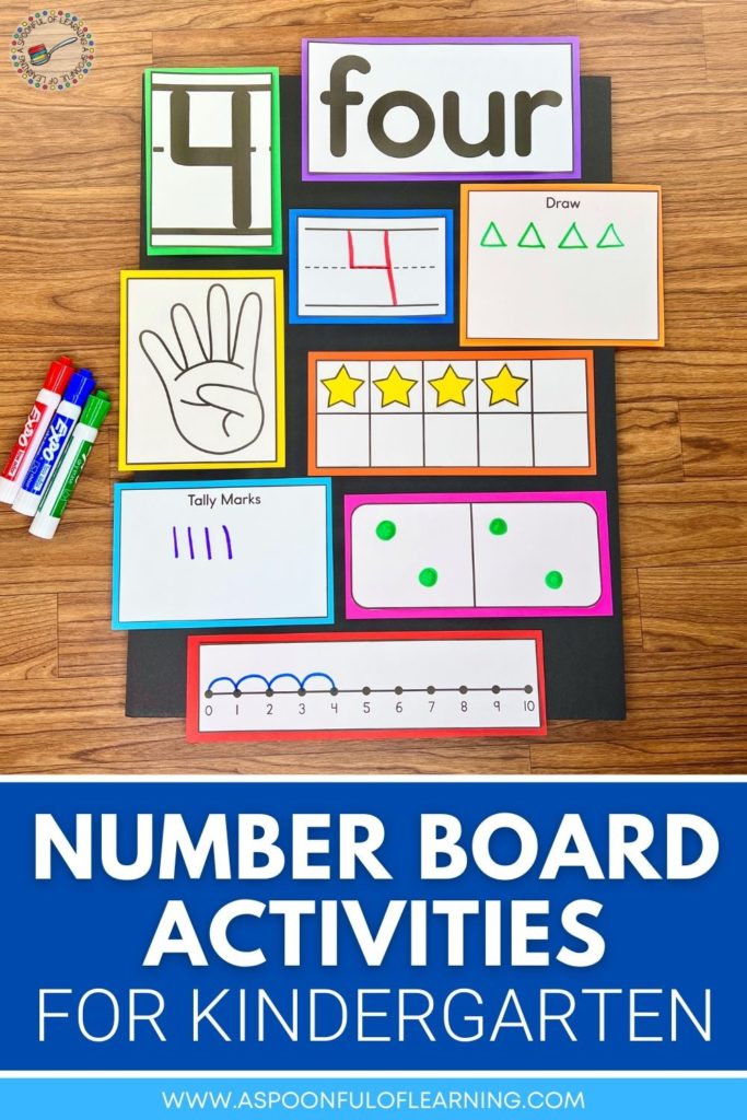Number board activities for kindergarten