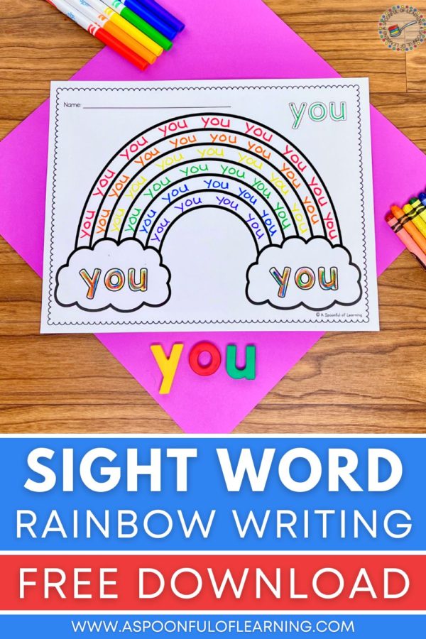 Sight Word Rainbow Writing Free Template