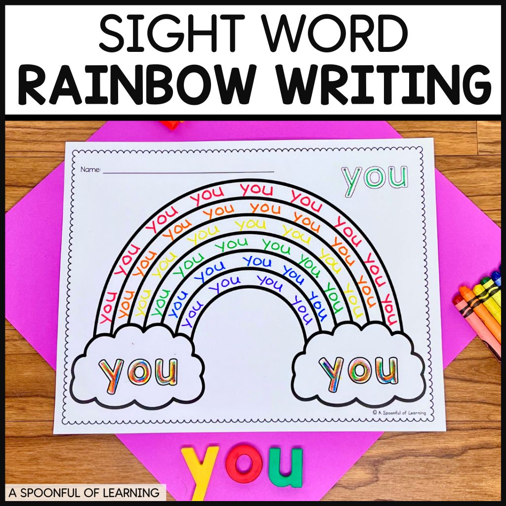 Sight Word Rainbow Writing Free Template