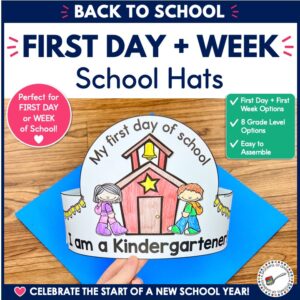 First Day of School Hats back to school freebie