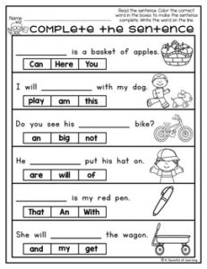 First Grade Homework - September - A Spoonful of Learning