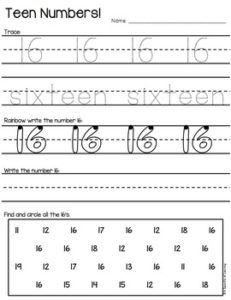 Numbers 11-20 Trace, Write, and Find - A Spoonful of Learning