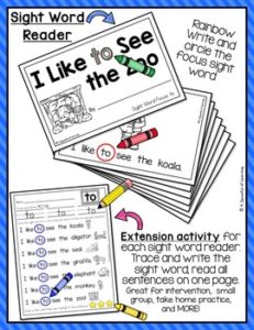 Sight Word Readers And Intervention Activities 