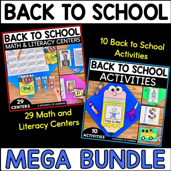 back to school centers and activities included in this bundle.