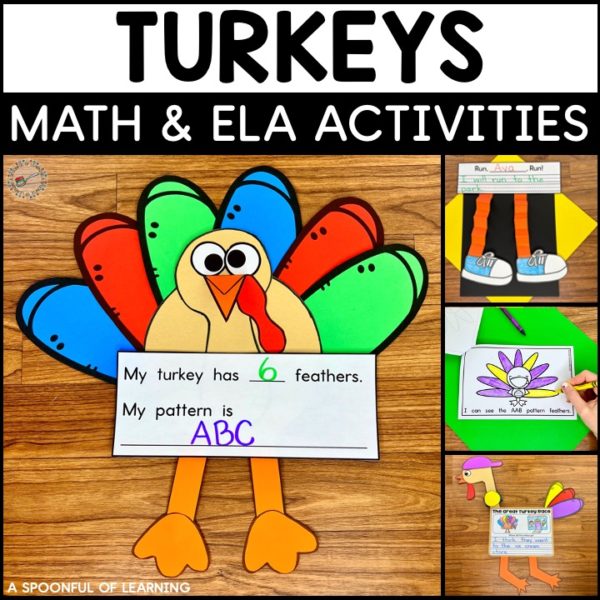 Turkey activities and crafts included in this all about turkeys unit.