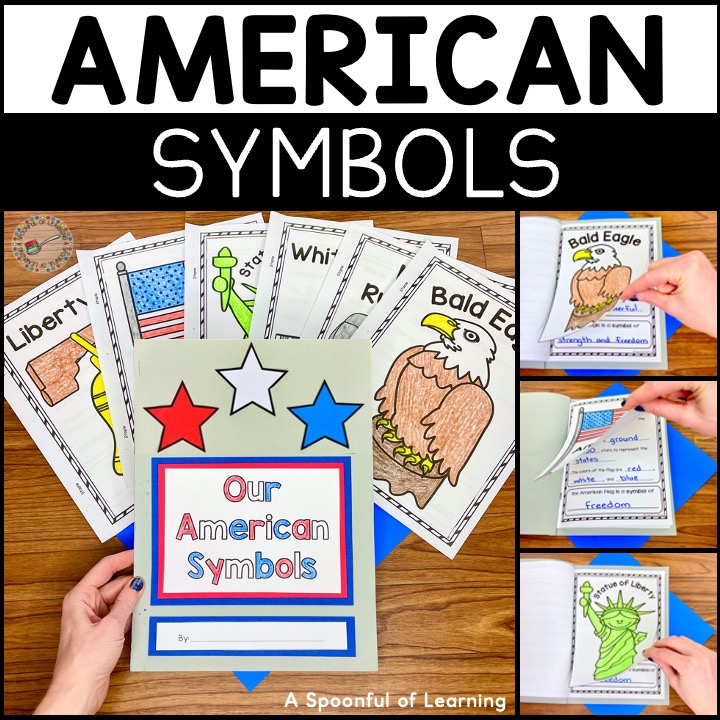 An informational writing book that is included in this American Symbols unit.