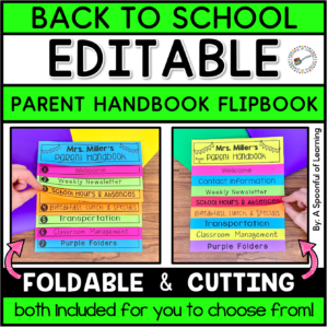 A flip book for teachers to put their classroom information in one place to communicate with families when they meet the teacher.