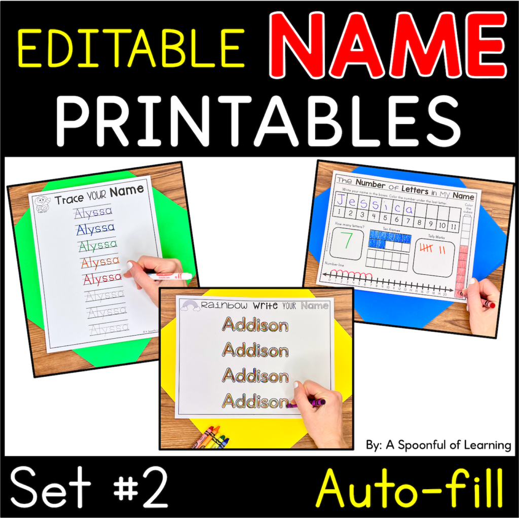 Editable Name Printables And Activities Set 2