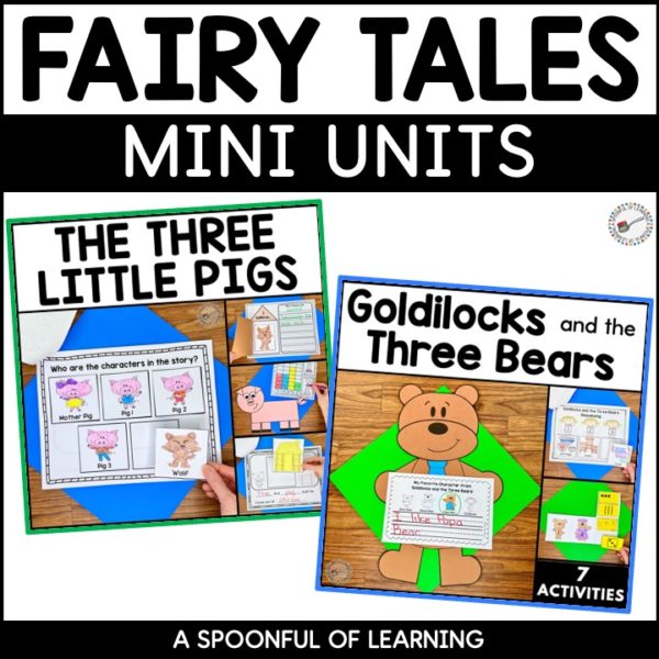 Crafts, math, literacy, and writing activities included in these fairy tale units.