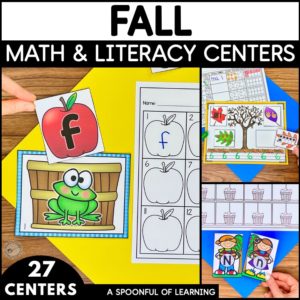 Fall Math and Literacy Centers - 27 Centers
