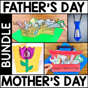 Examples of the different crafts in this Mother's Day and Father's Day crafts bundle.