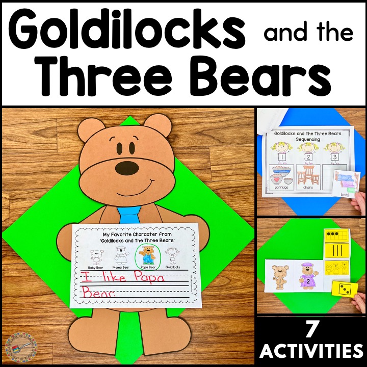 Crafts, math, and literacy activities included in this Goldilocks and the Three Bears Unit.