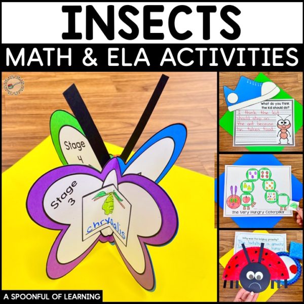 Insects activities, crafts, and life cycle of a butterfly activities that are included in this insects unit.