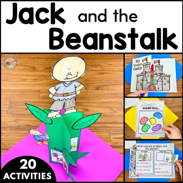 Jack and the Beanstalk math, and litearcy activities and crafts included in this unit.