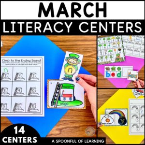 St. Patrick's Day literacy centers included in this March centers resource.