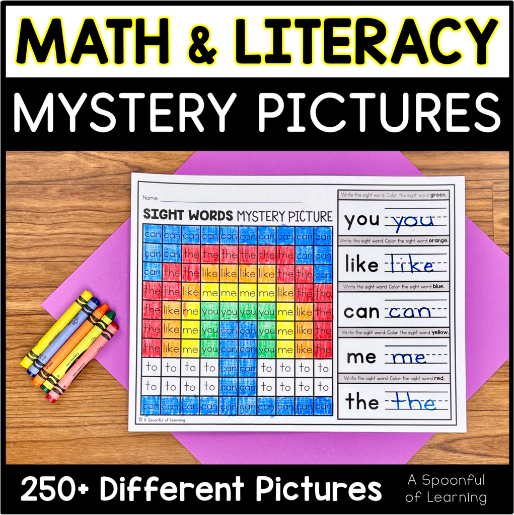 Math Visual Literacy Examples Math and Literacy Mystery Pictures BUNDLE