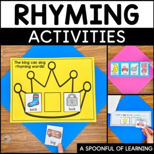 Activities and worksheets included in this rhyming unit.