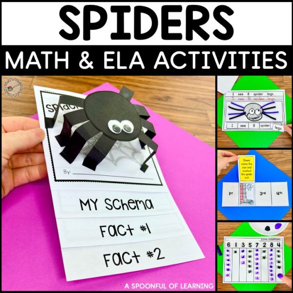 spiders writing, math, reading, and crafts that go along with this spiders unit.