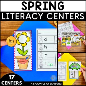 Hands-on literacy activities included in these spring literacy centers.
