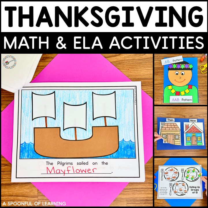 Thanksgiving Crafts, Math, Literacy, and Writing Activities