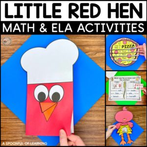Math, Literacy, and Writing activities as well as crafts that are included in this Little Red Hen unit.