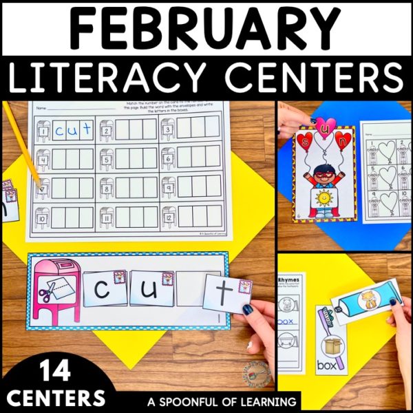 February themed literacy center activities.