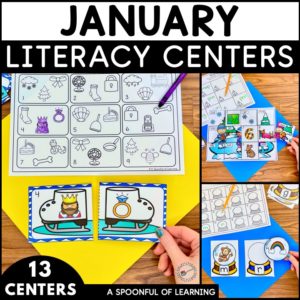 Winter literacy center activities for this January centers resource.