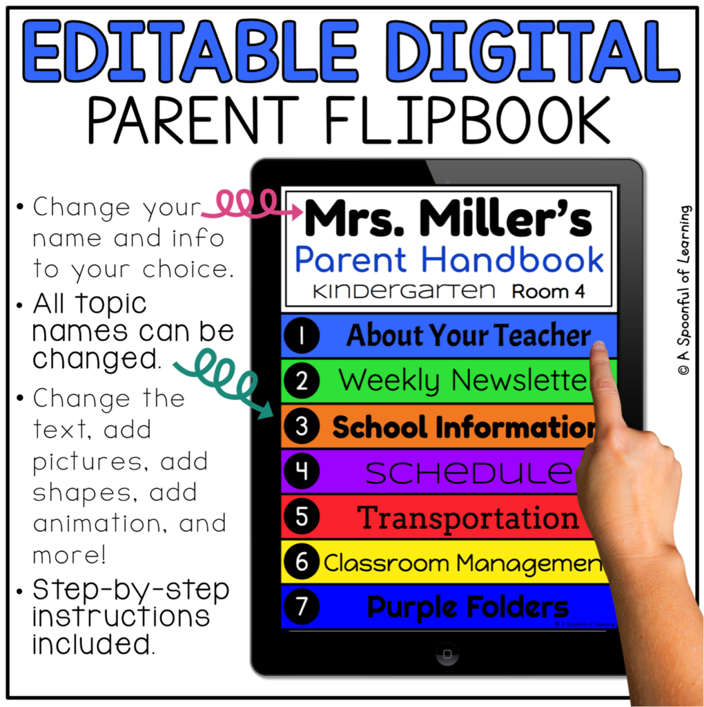 Meet The Teacher - Editable Digital Parent Flipbook
