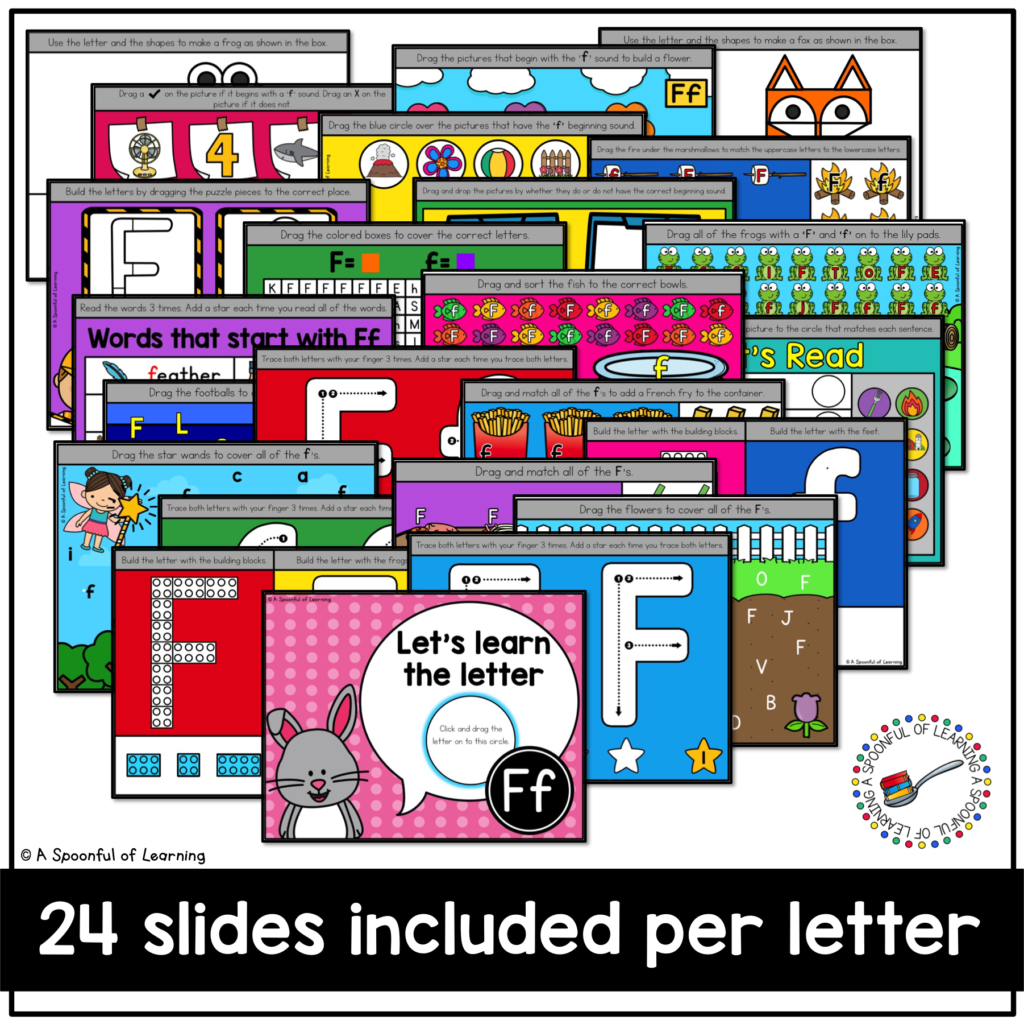 Preschool Letter Activities - 24 Slides Included