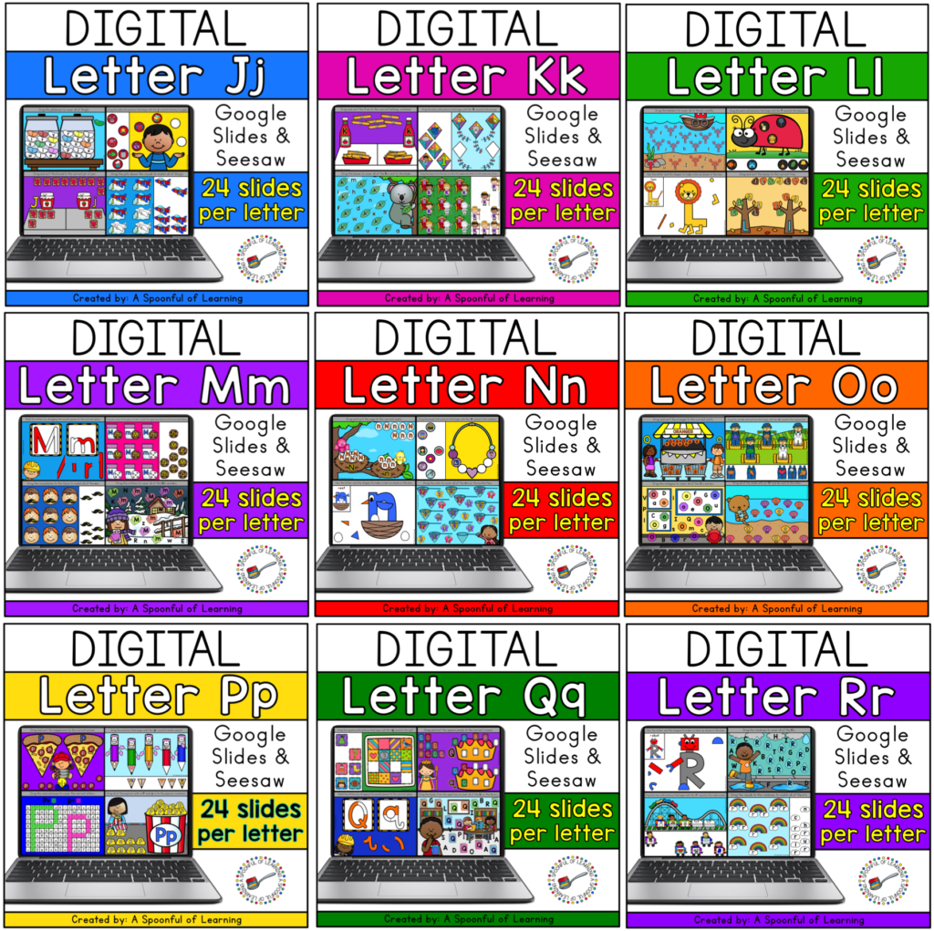 Preschool Letter Activities - Digital Alphabet  from J - O