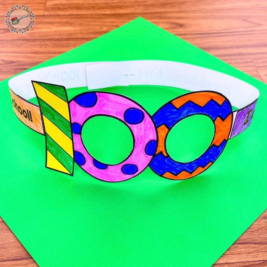100 days of school glasses for students to add to their 100th day of school outfit.
