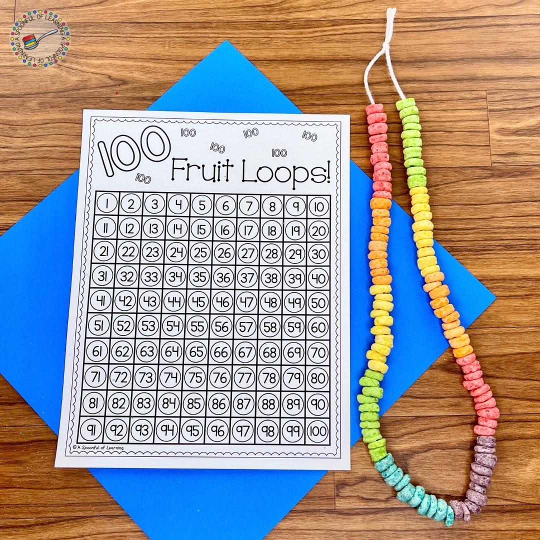 A fruit loop necklace to add to the 100 days of school outfit.