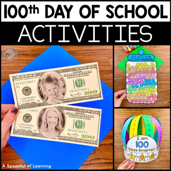Examples of different 100 days of school activities included in this 100th Day of School pack.