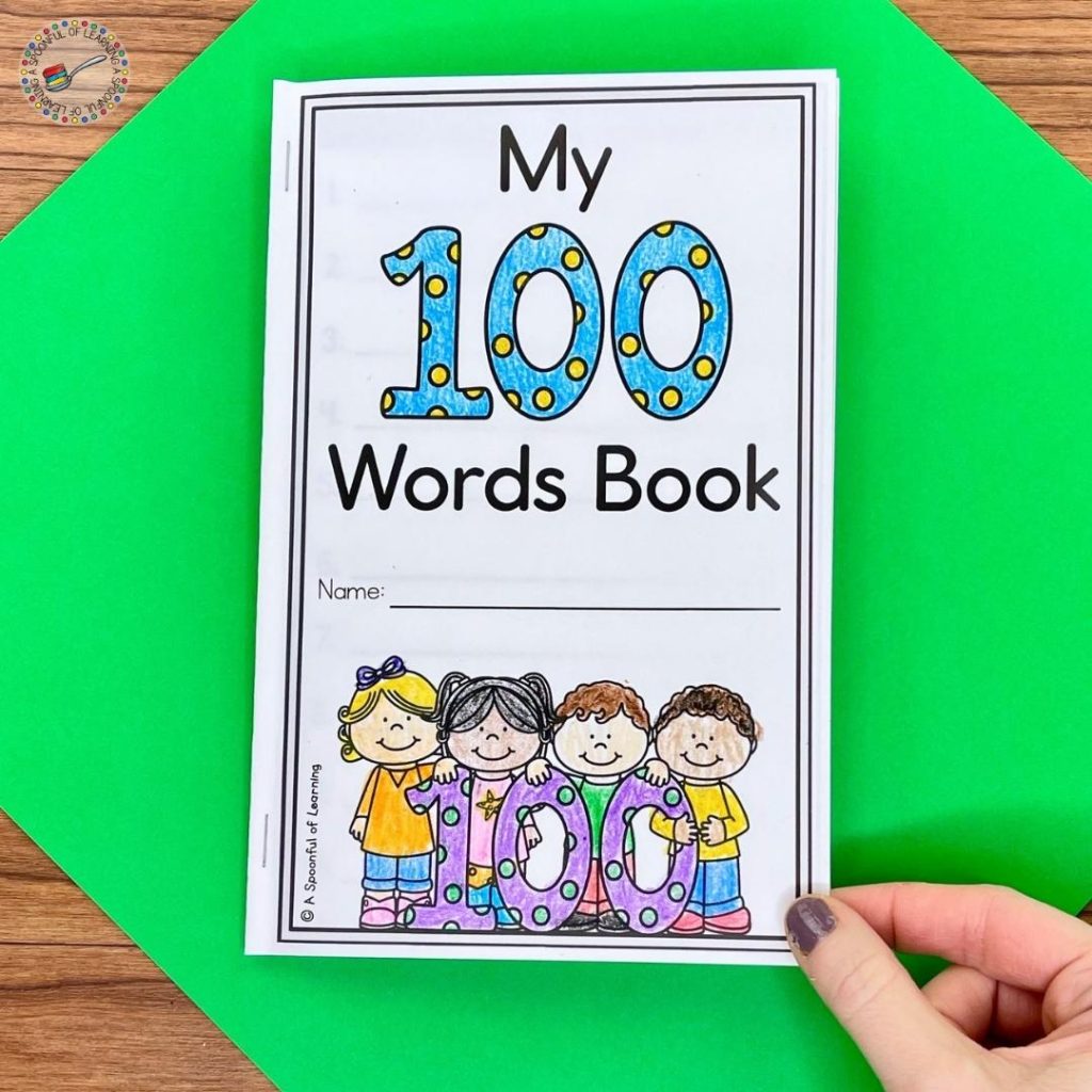 A 100 days of school book for students to write 100 words.