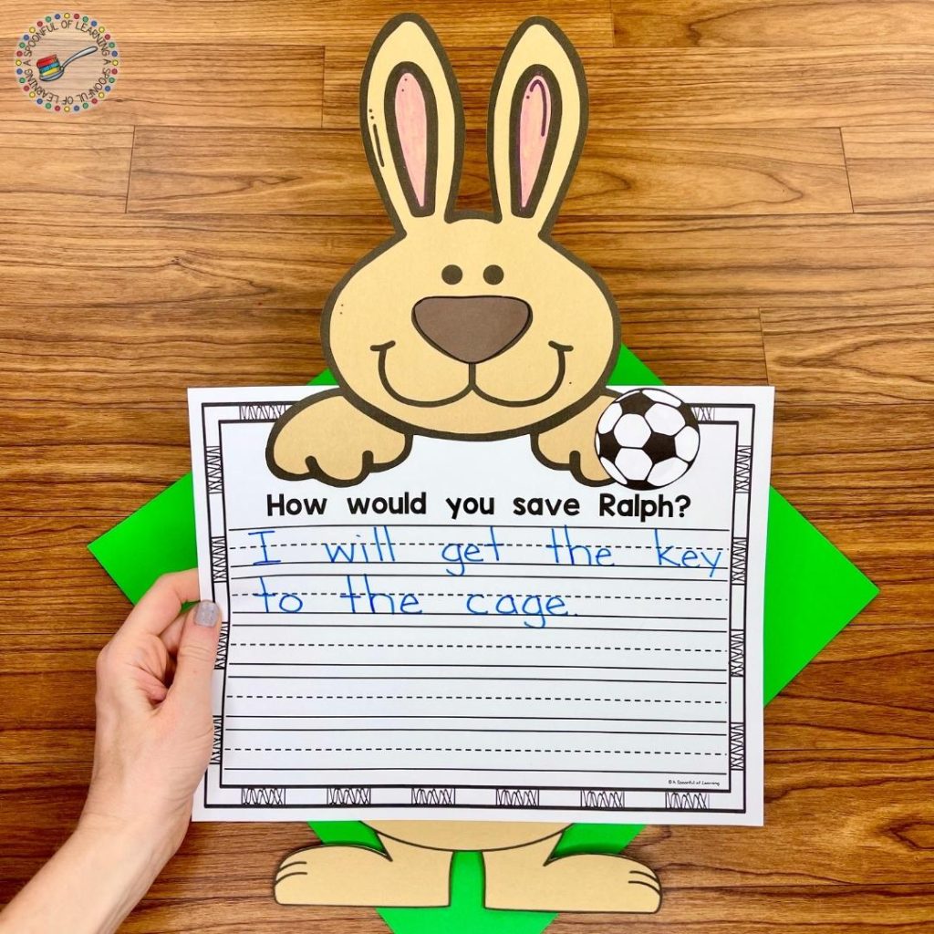 An Easter read aloud follow up activity where students write about a story and what they would do. They also create and bunny craft to go with their writing.