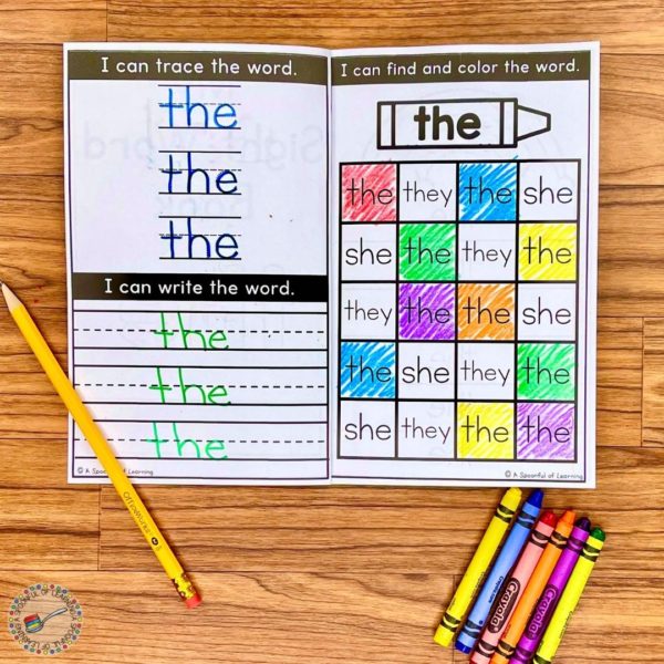 7 Sight Word Practice Worksheets - A Spoonful of Learning