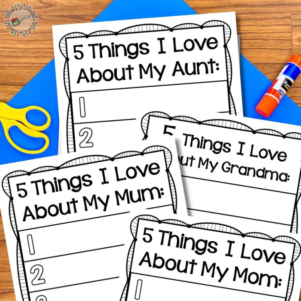 Mother's Day card inserts for aunt, grandma, mum, and mom.