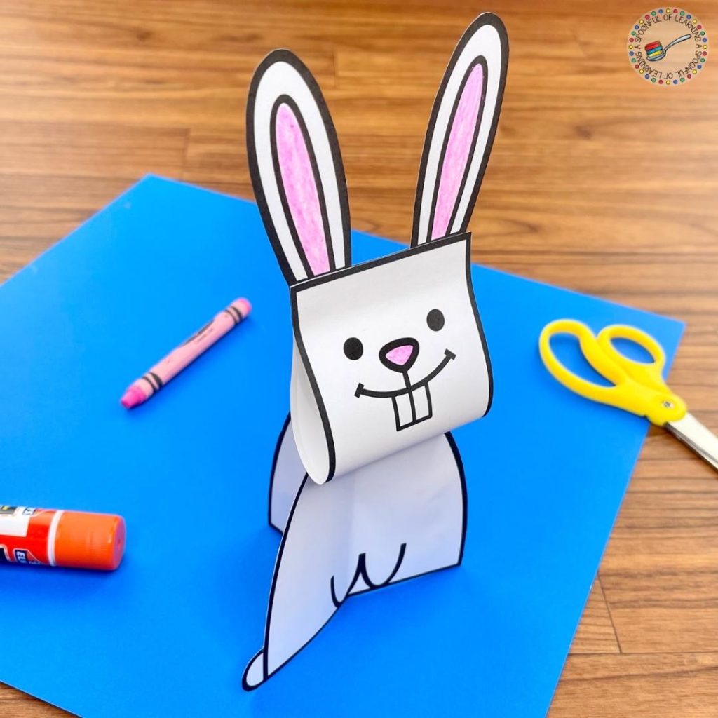 Completed 3D Easter bunny craft