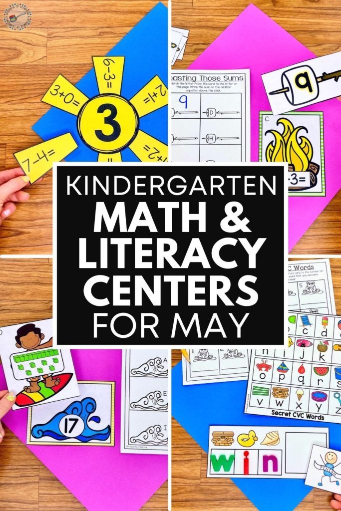 Kindergarten Math and Literacy Centers for May