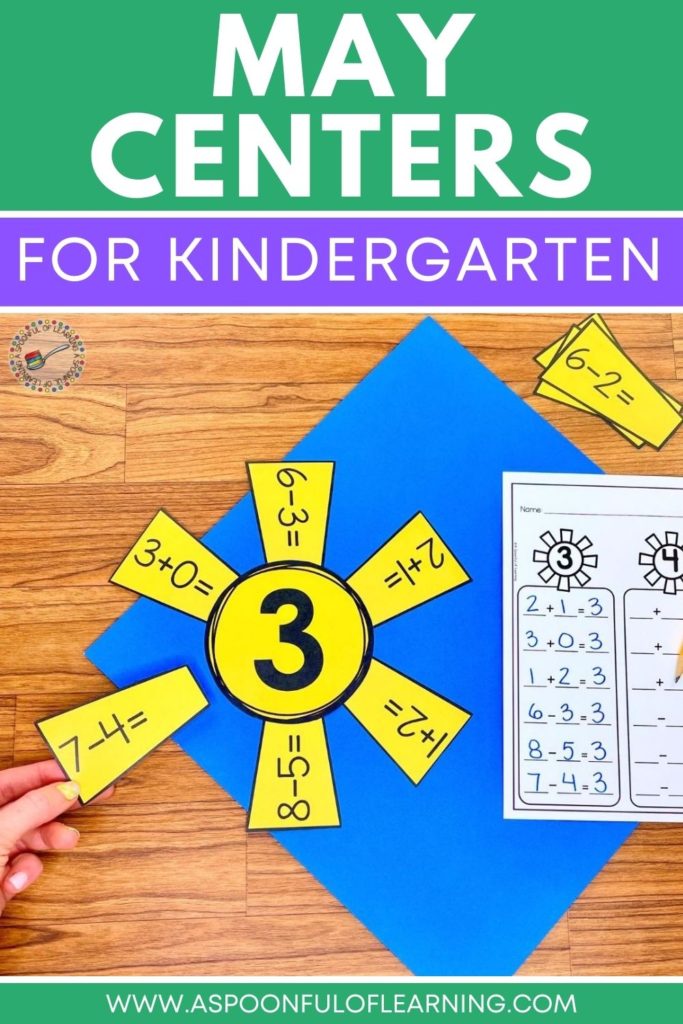 May centers for kindergarten with picture of sunshine