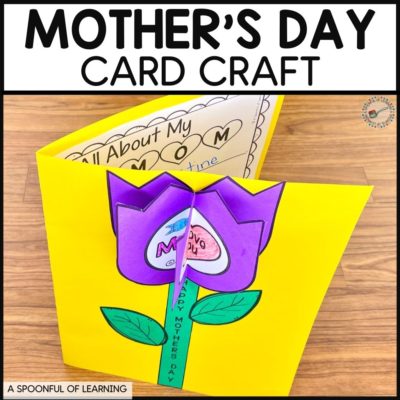 Purple flower on yellow card - Mother's Day card craft