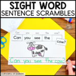 Sight Word Sentence Scrambles