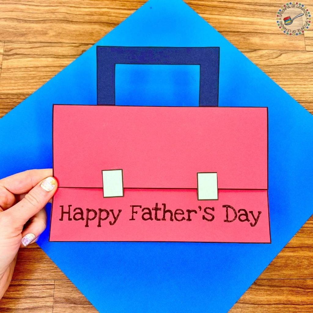 A Happy Father's Day toolbox craft, closed