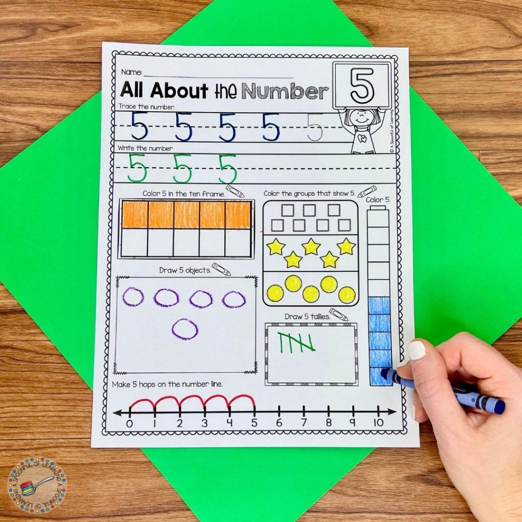 All About the Number 5 Worksheet