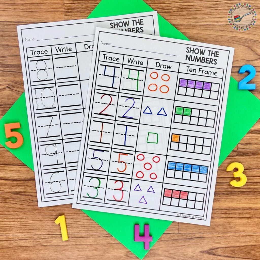 Show the Numbers Worksheet for Numbers 1 to 10