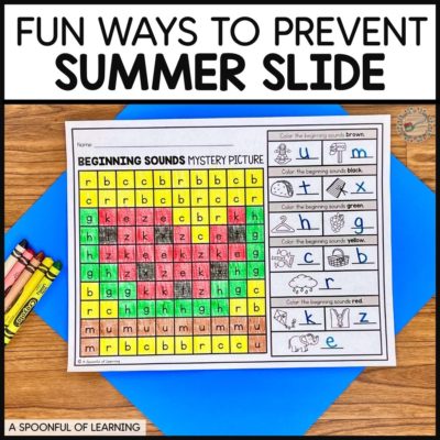Fun ways to prevent summer slide - watermelon mystery picture activity