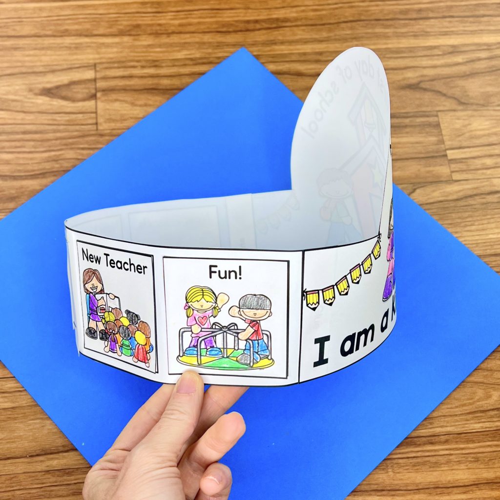 Side view of a first day of kindergarten hat