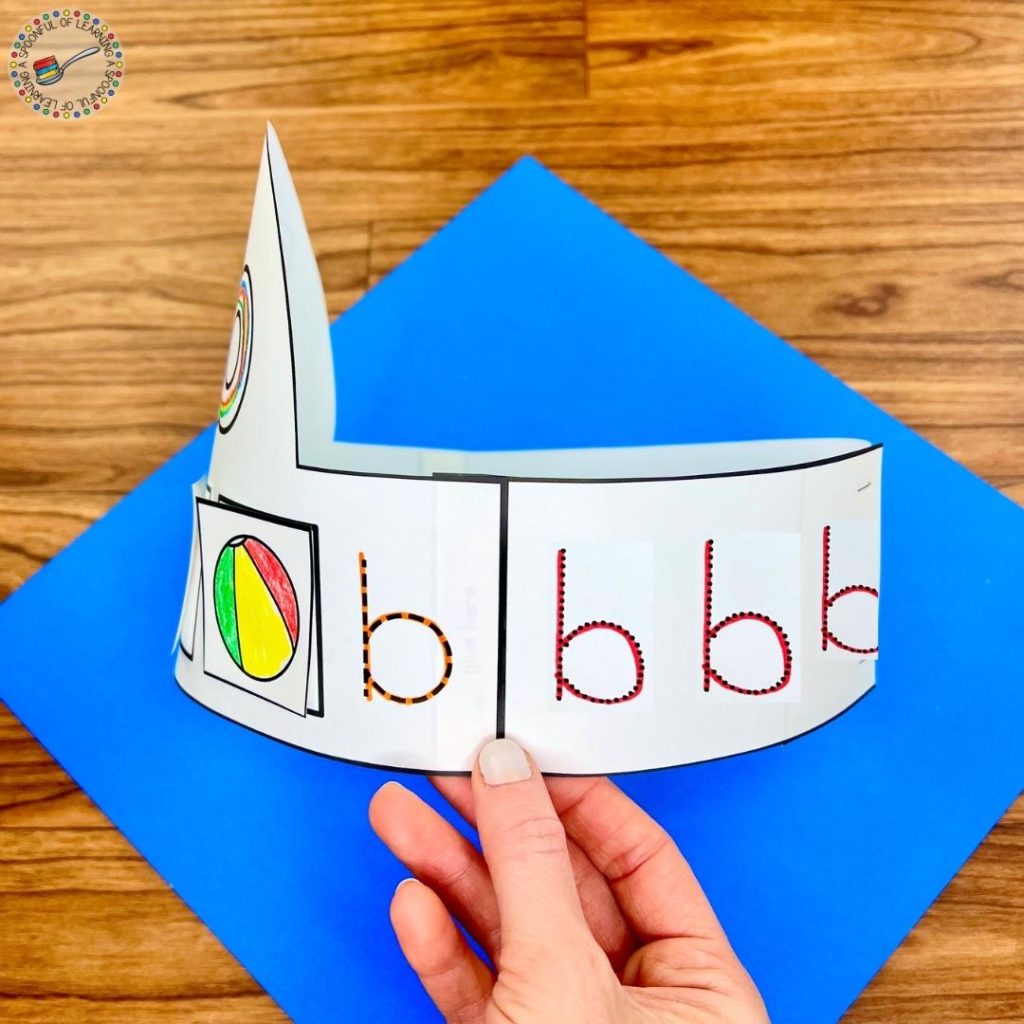 Side view of a letter B hat