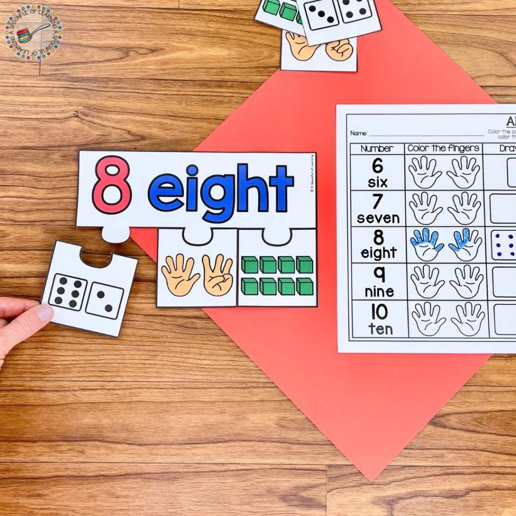 Number sense puzzle for the number eight