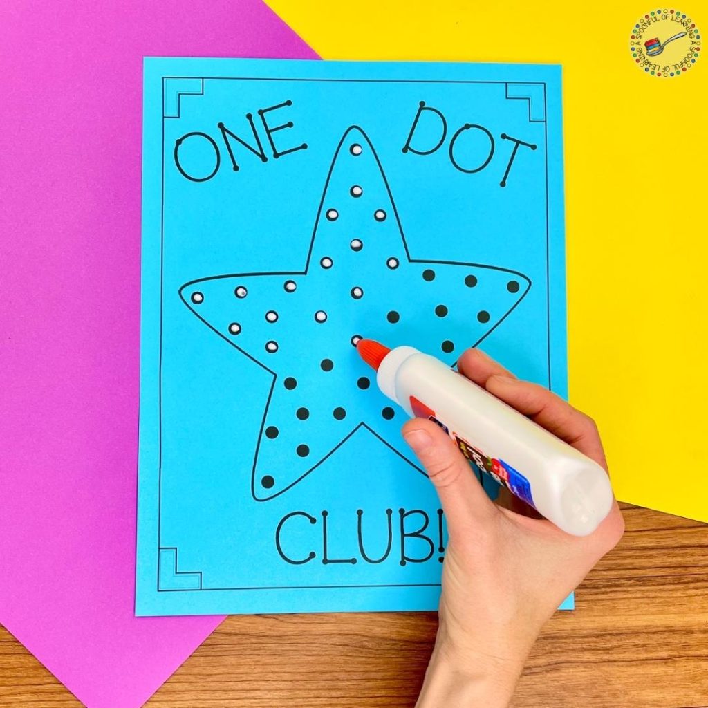 Adding glue dots to a worksheet